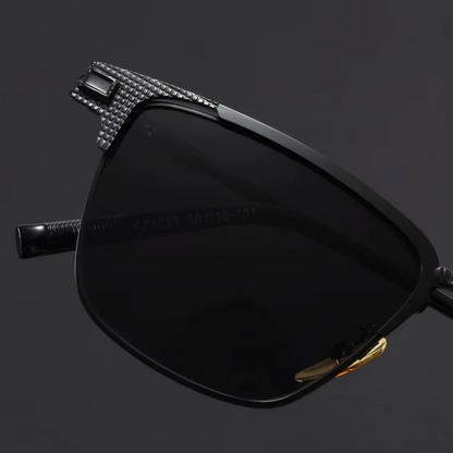Polarized half-frame sunglasses with ergonomic fit for men | Voltage Retros