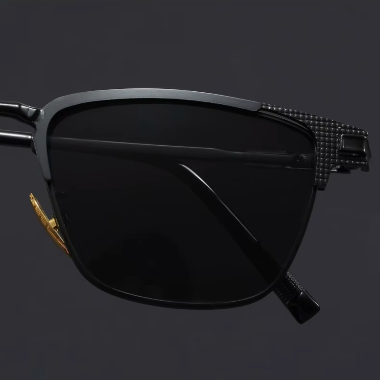 Polarized half-frame sunglasses with ergonomic fit for men | Voltage Retros