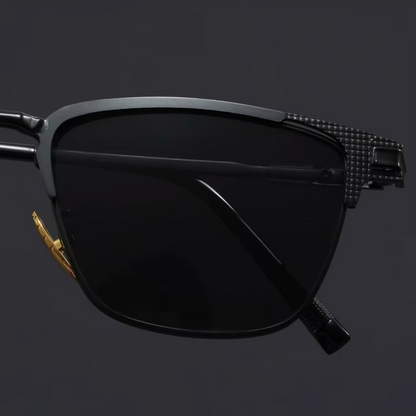 Polarized half-frame sunglasses with ergonomic fit for men | Voltage Retros