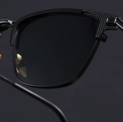 Polarized half-frame sunglasses with ergonomic fit for men | Voltage Retros