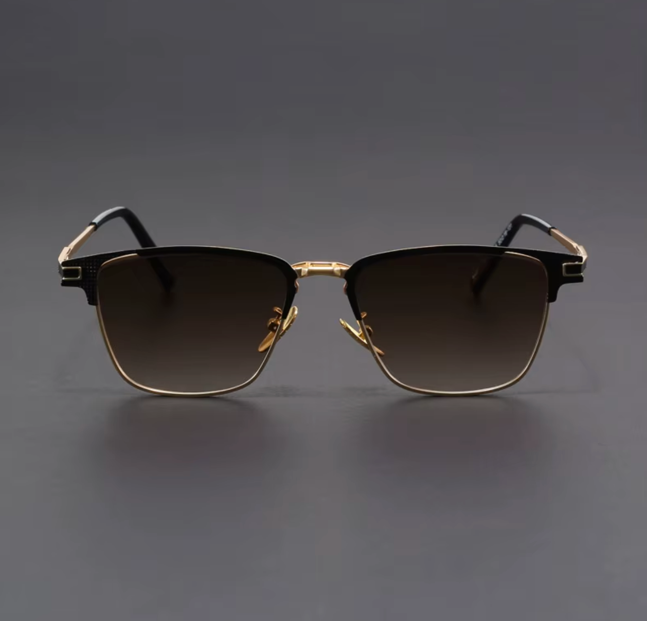 Polarized half-frame sunglasses with ergonomic fit for men | Voltage Retros