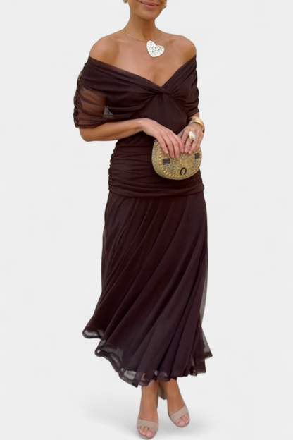 Elegant Floral V Neck Midi Dress for women | Mirelle