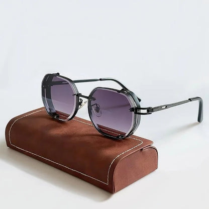Vintage style polarised aluminium frame sunglasses for men | Steampunk -2