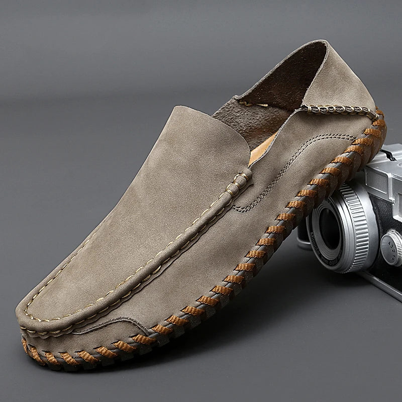 Handmade breathable leather slip-on loafers for men | Bennett -1