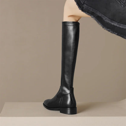Classic genuine leather ankle boots for women | Adeline -11