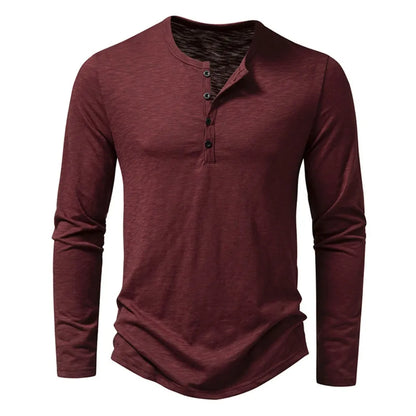 Slim soft cotton classic henley top for men | Dixon -14