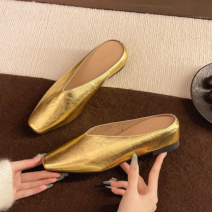 Lightweight flattering vegan leather slip-on flats for women | Vale -6