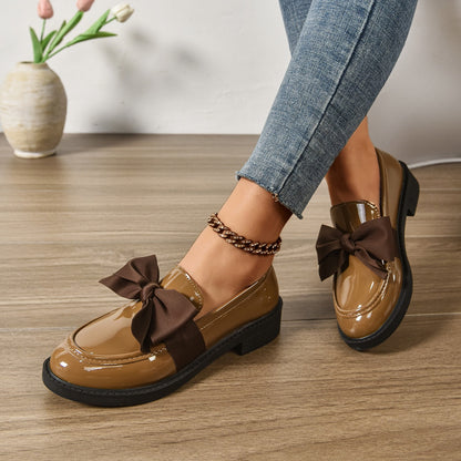 Classic Bow Detail Platform Loafers for women | Mirel