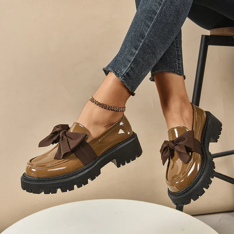 Platform Bow Accent Statement Shoes for women | Mirelina