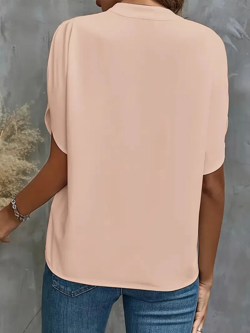 Draped flutter sleeve blouse for women | Giselle Élan