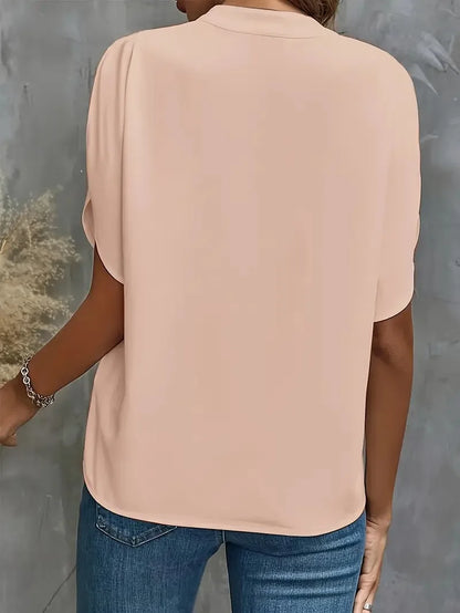Draped flutter sleeve blouse for women | Giselle Élan