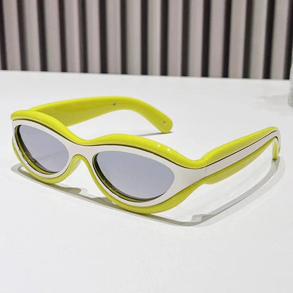 Bold sculpted oval frame UV protection sunglasses for women | Zephira