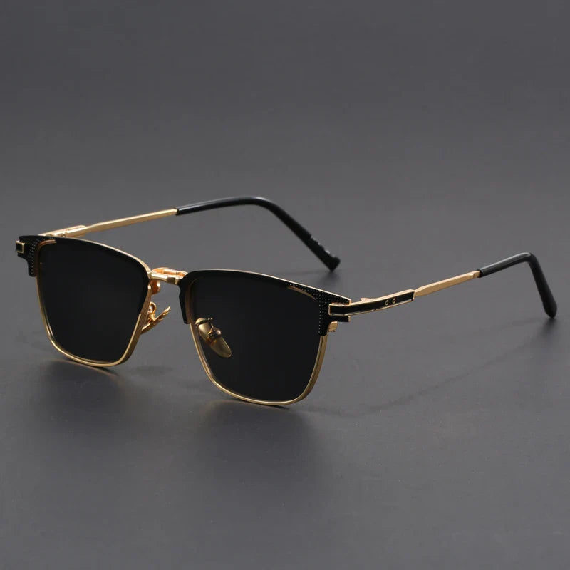 Polarized half-frame sunglasses with ergonomic fit for men | Voltage Retros