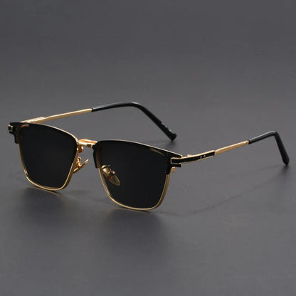Polarized half-frame sunglasses with ergonomic fit for men | Voltage Retros
