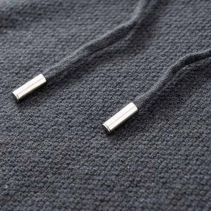 Lightweight relaxed knit hoodie with ribbed trim for men | Alvara