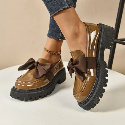 Platform Bow Accent Statement Shoes for women | Mirelina
