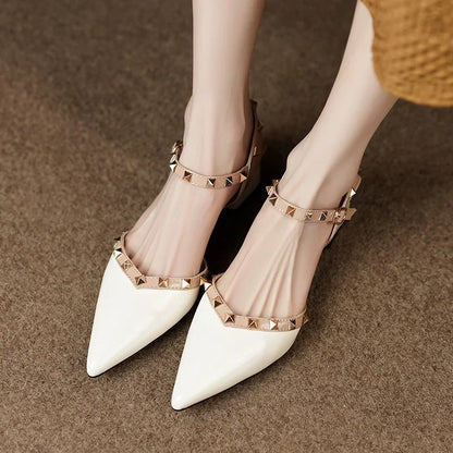 Studded Strap Square Heel Pumps for women | Mirezza