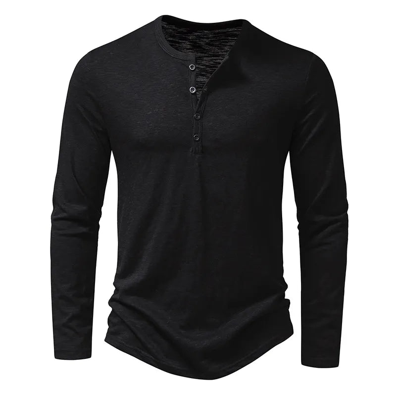 Slim soft cotton classic henley top for men | Dixon -16