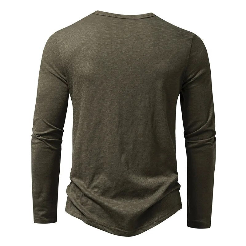 Slim soft cotton classic henley top for men | Dixon -6