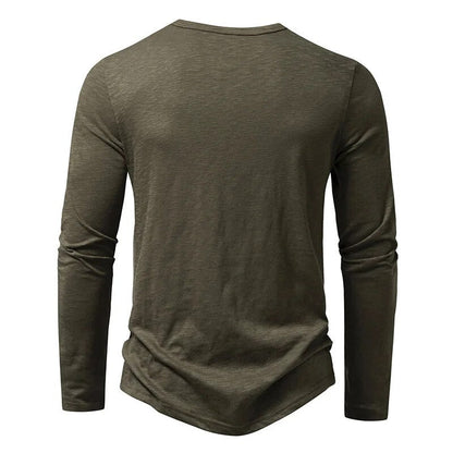 Slim soft cotton classic henley top for men | Dixon -6