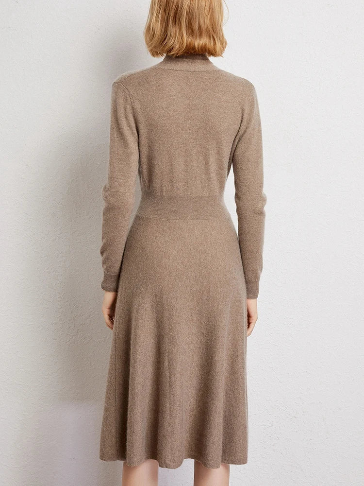 Ultrasoft wrap midi dress with long sleeves for women | Matilda Étoile