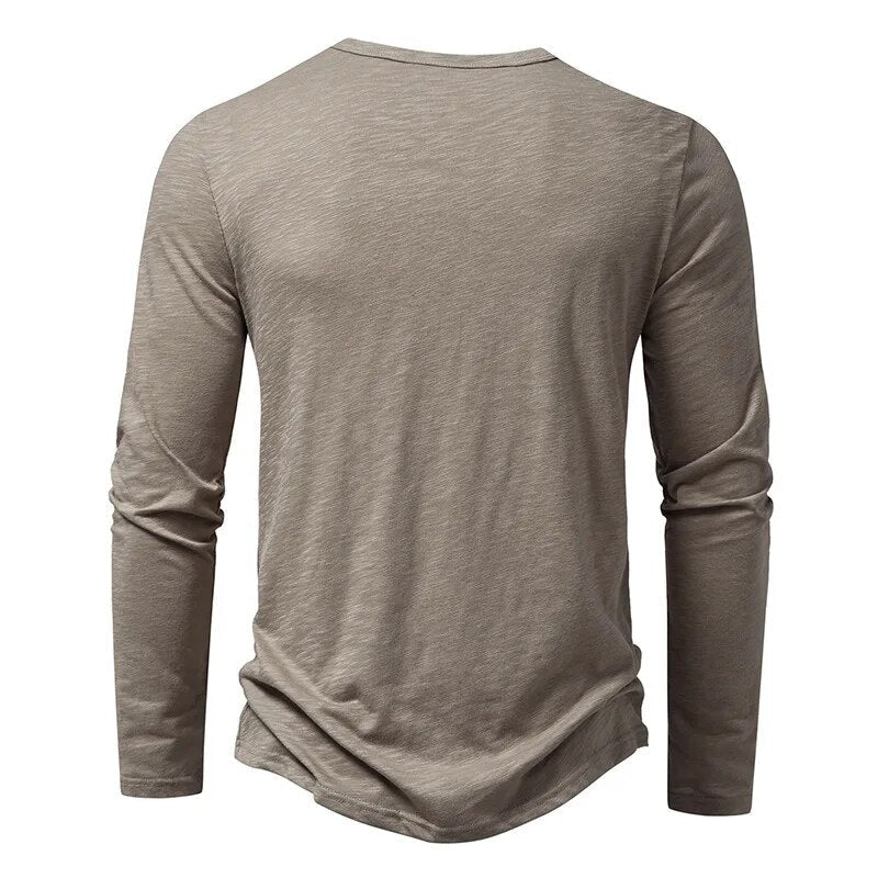 Slim soft cotton classic henley top for men | Dixon -3