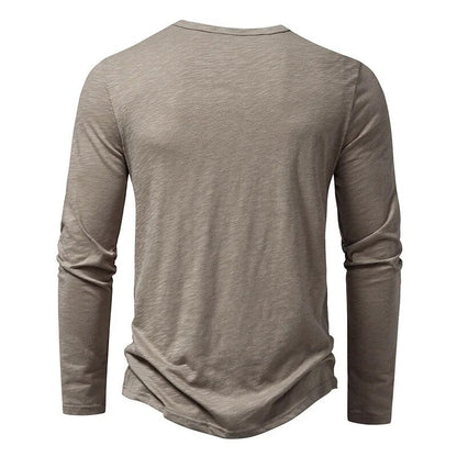 Slim soft cotton classic henley top for men | Dixon -3