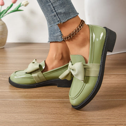 Classic Bow Detail Platform Loafers for women | Mirel