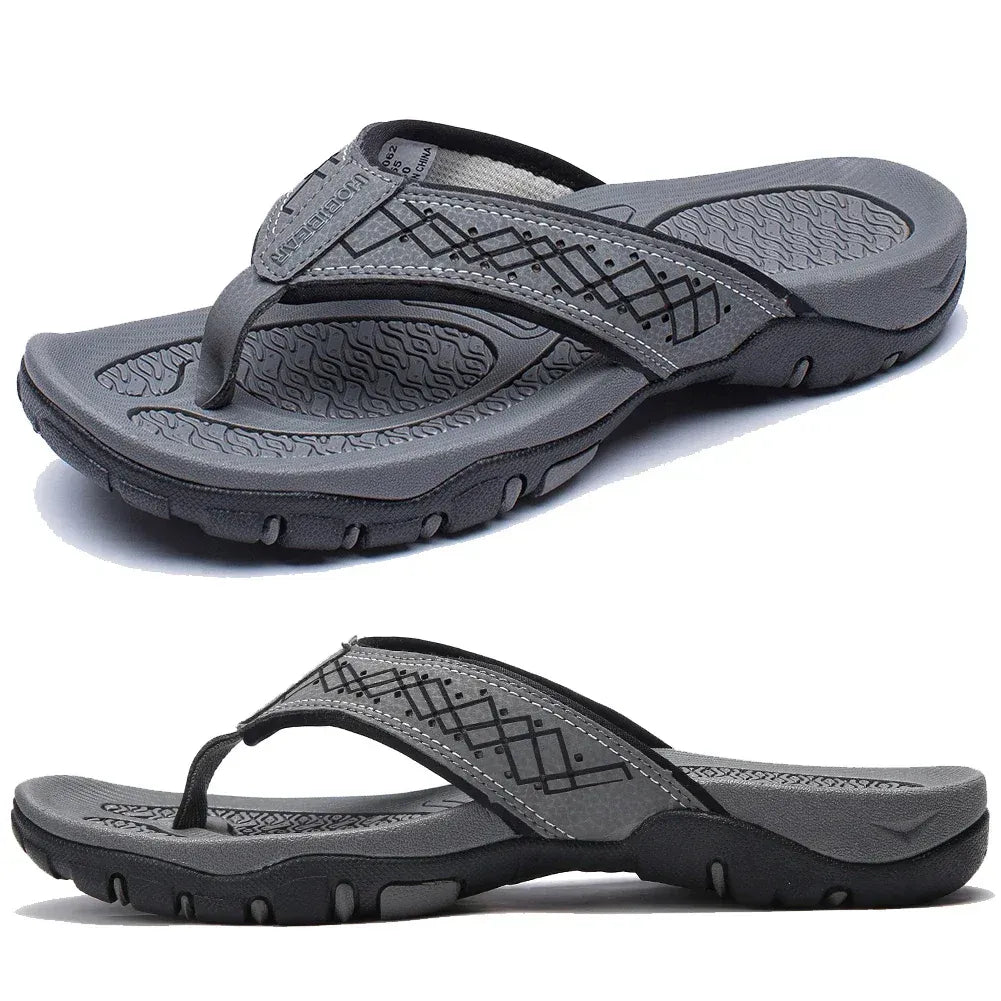 Athletic flip flops with structured arch support for men | Torin