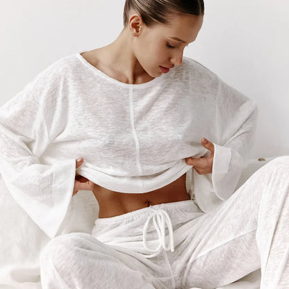 Breezy roundneck loungewear set for women | Mara Ease