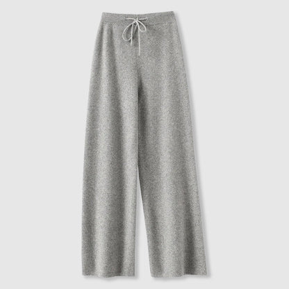 Cashmere wide leg pants for women -6