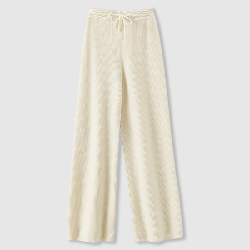 Cashmere wide leg pants for women -5