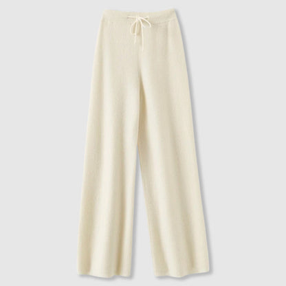 Cashmere wide leg pants for women -5
