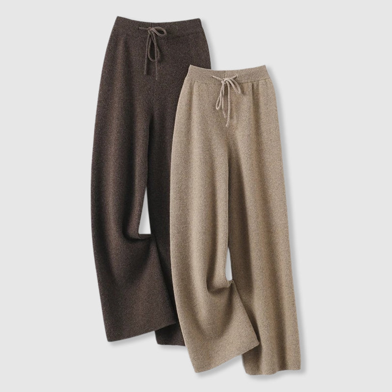 Cashmere wide leg pants for women -1