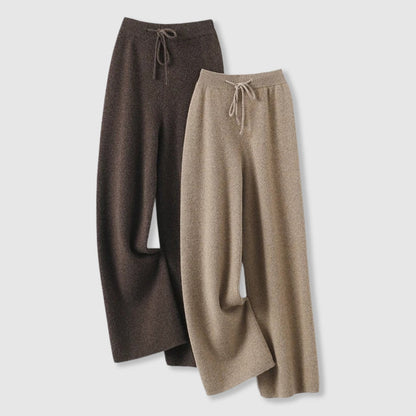 Cashmere wide leg pants for women -1