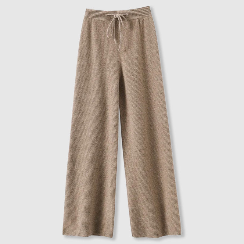Cashmere wide leg pants for women -2