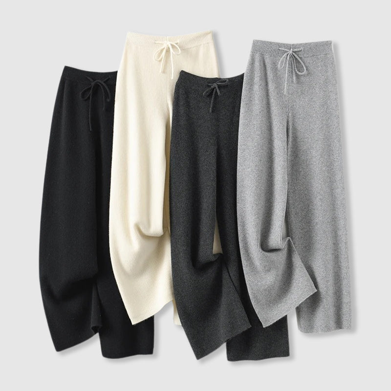 Cashmere wide leg pants for women -7