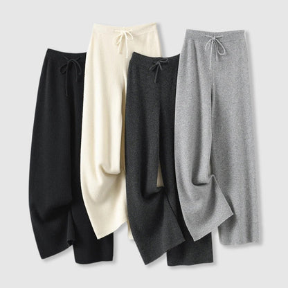 Cashmere wide leg pants for women -7
