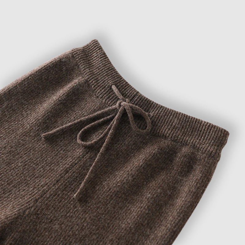 Cashmere wide leg pants for women -8