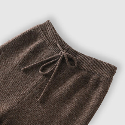 Cashmere wide leg pants for women -8
