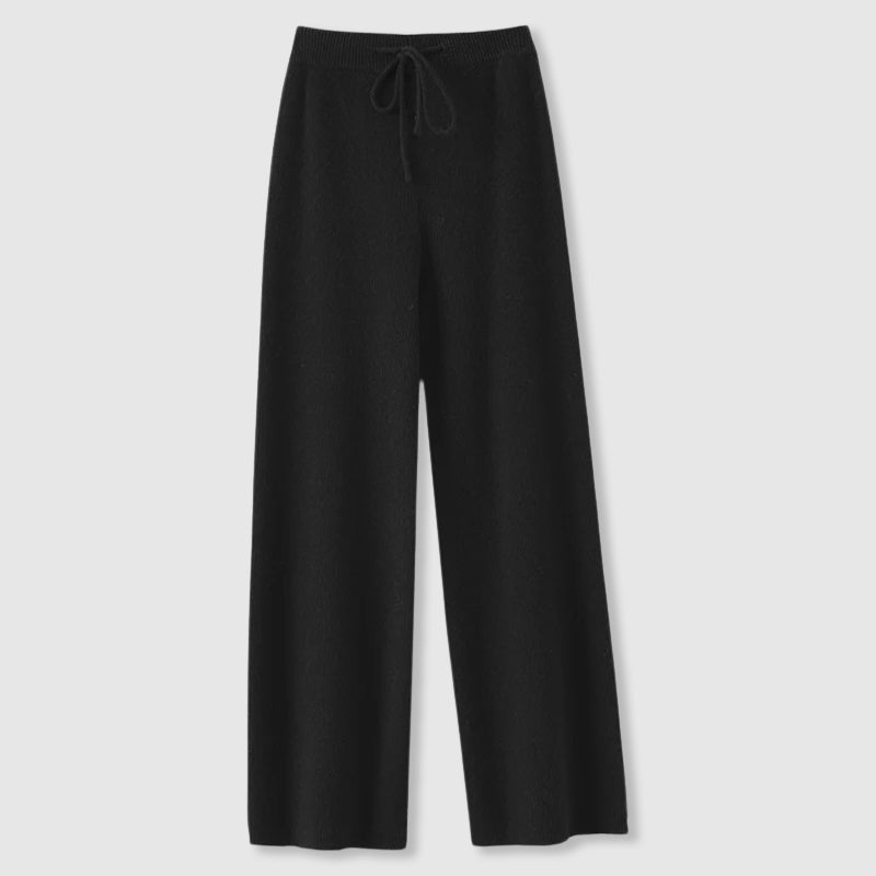 Cashmere wide leg pants for women -4