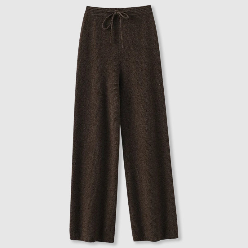 Cashmere wide leg pants for women -3