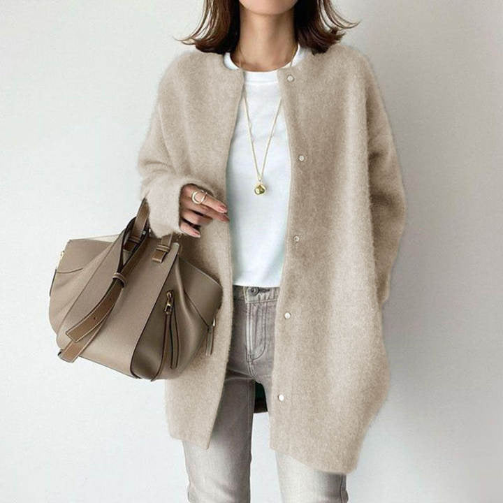 Luxe classic open-front wool cardigan for women | Sofia Amoretti -1