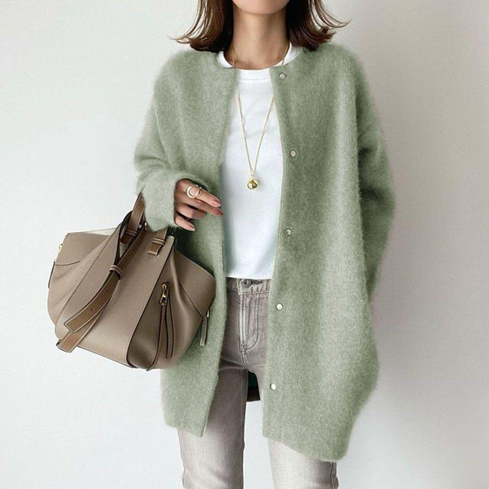 Luxe classic open-front wool cardigan for women | Sofia Amoretti -5