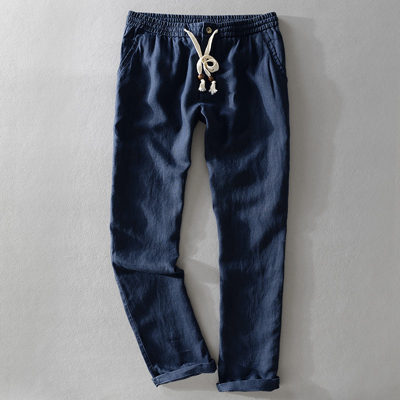 Relaxed casual linen trousers for men | Theodore Willow -2