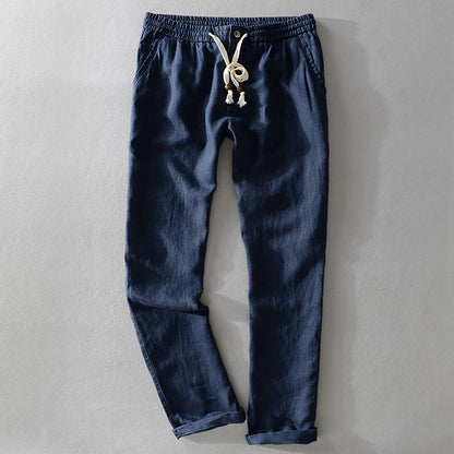 Relaxed casual linen trousers for men | Theodore Willow -2