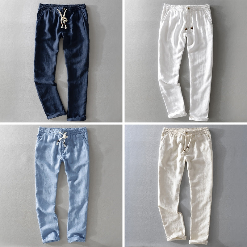 Relaxed casual linen trousers for men | Theodore Willow -5