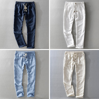 Relaxed casual linen trousers for men | Theodore Willow -5
