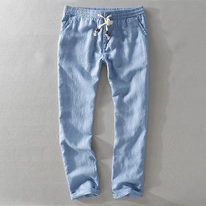 Relaxed casual linen trousers for men | Theodore Willow -4