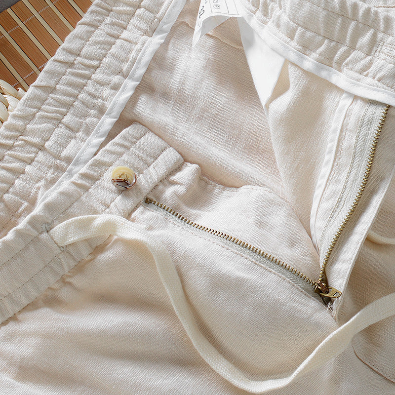 Relaxed casual linen trousers for men | Theodore Willow -6